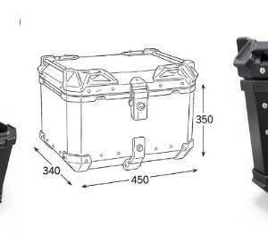 Zadnji aluminijumski kofer 45L